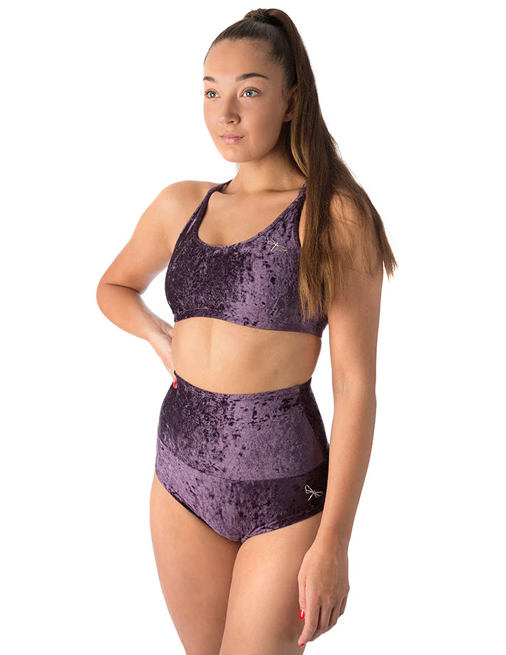 Haut Nicole en velours - purple velvet by Dragonfly
