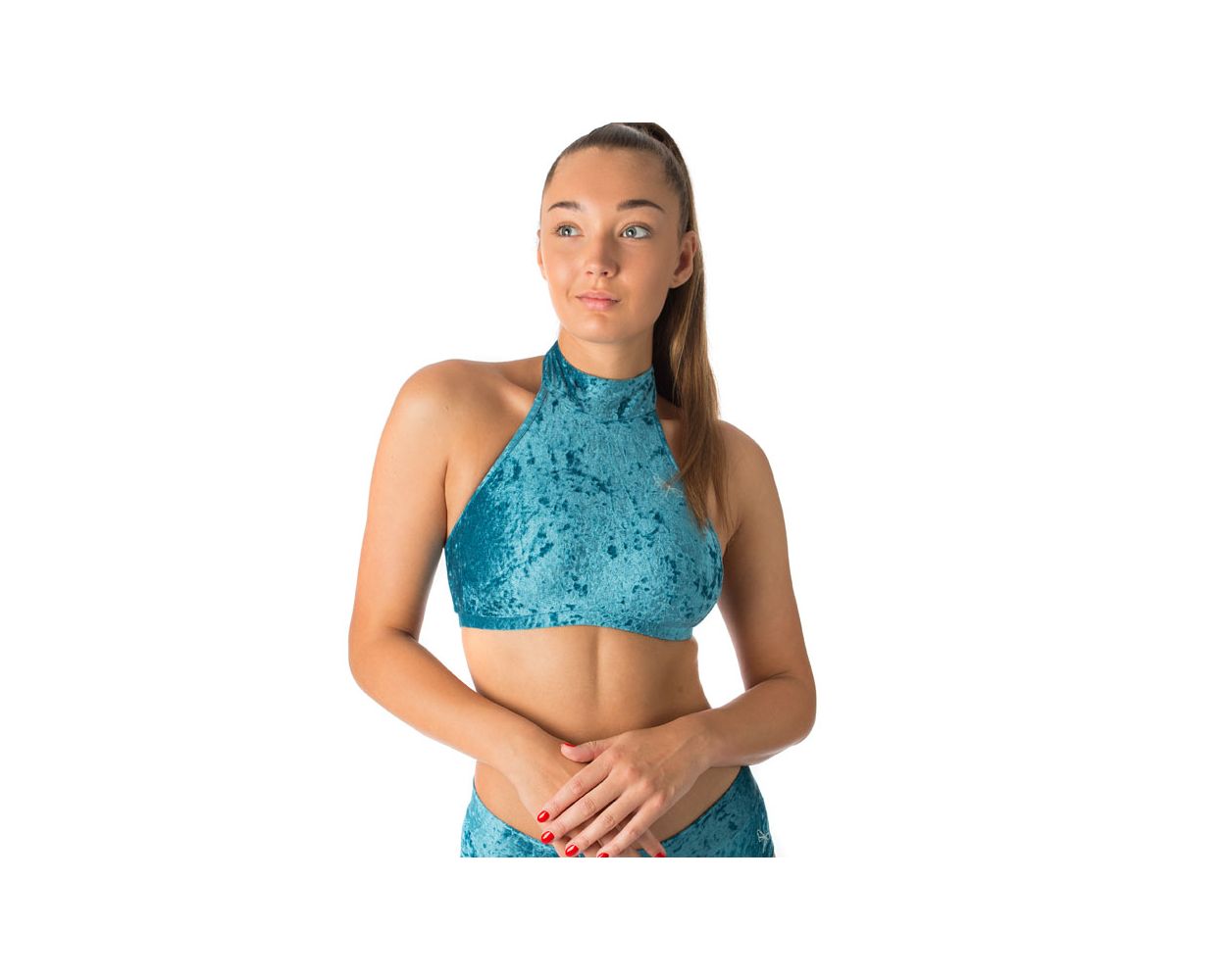 Top Lisette velours Turquoise - Dragonfly