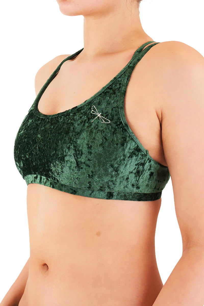 Haut Nicole en velours - emerald velvet by Dragonfly