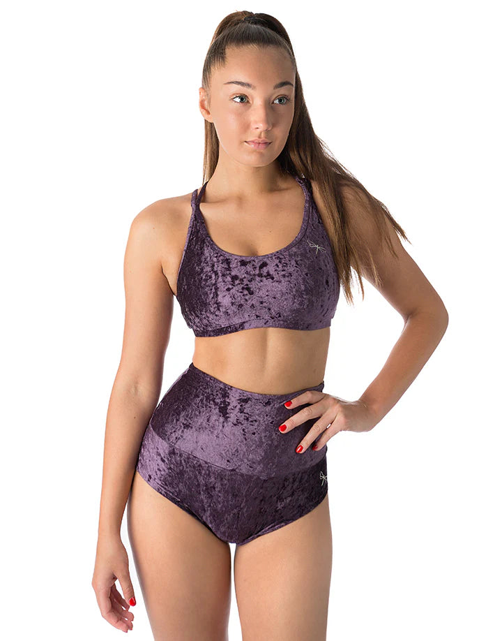 Haut Nicole en velours - purple velvet by Dragonfly