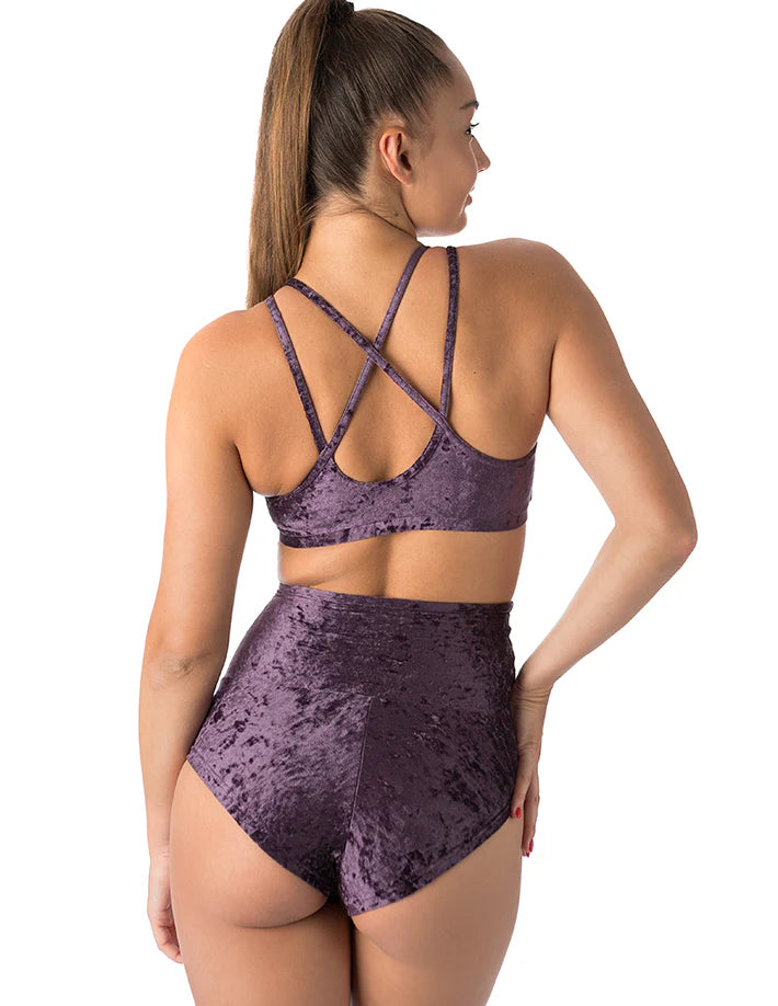 Haut Nicole en velours - purple velvet by Dragonfly