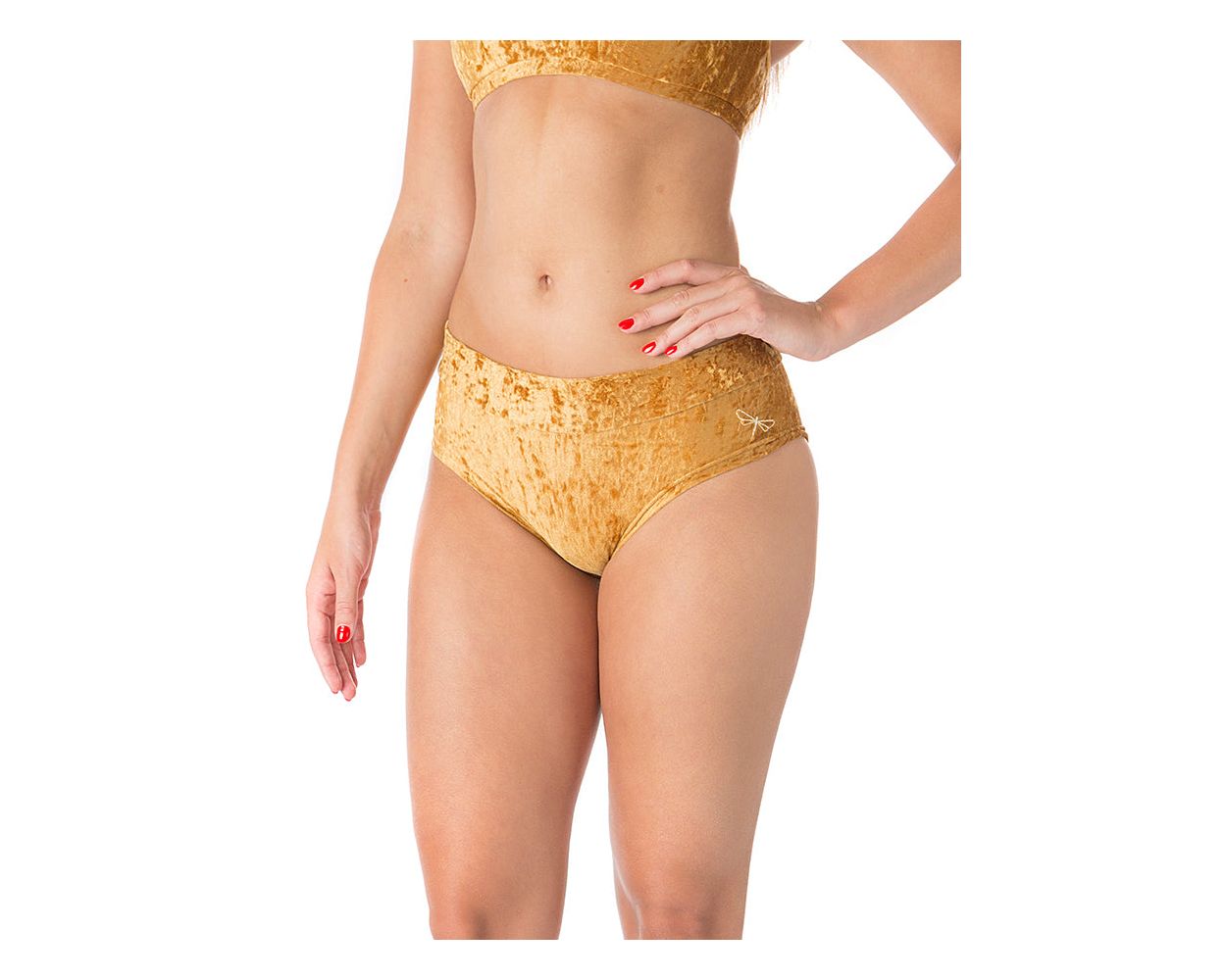 Short Hot Pants Velours Gold - Dragonfly