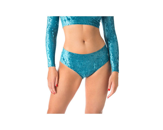 Short Hot Pants Velours Turquoise - Dragonfly